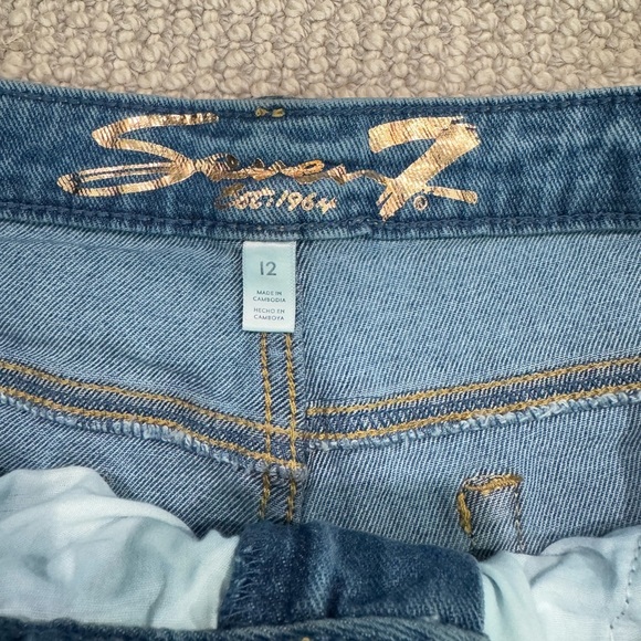 7 for all mankind distressed slim flare jeans 12 - Picture 3 of 10